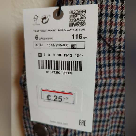 Zara Girls Heavy weight Houndstooth Overalls Sz 6 - Picture 7 of 11